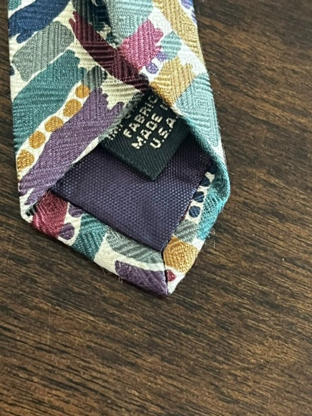 Structure Silk Tie Multicolor Abstract Pattern - Picture 7 of 9